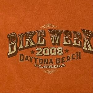 Bike Week 2008 Daytona Beach Florida Graphic T-Shirt Original Unisex Orange XL